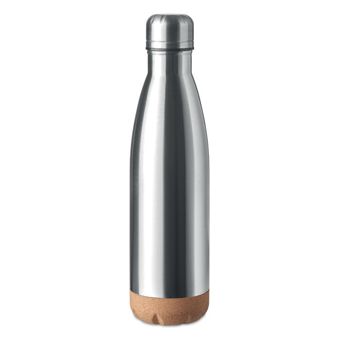 Bouteille à vide en acier inoxydable personnalisable à double paroi|Aspen Cork Argent mat