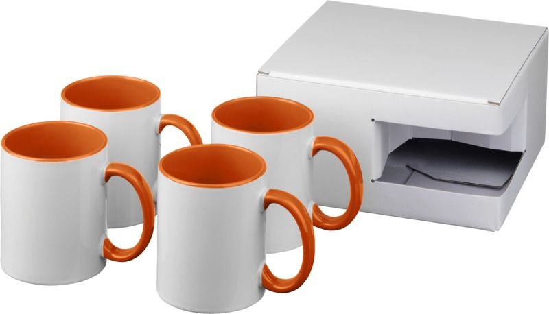 Coffret cadeau 4 pièces personnalisé | Céramique 4S Orange