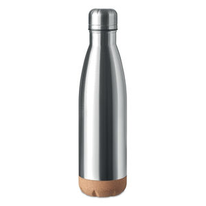 Bouteille à vide en acier inoxydable personnalisable à double paroi|Aspen Cork Argent mat